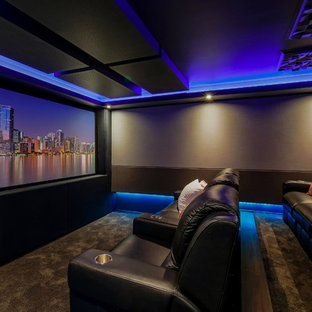 Inspiration for a contemporary home theater remodel in Central Coast