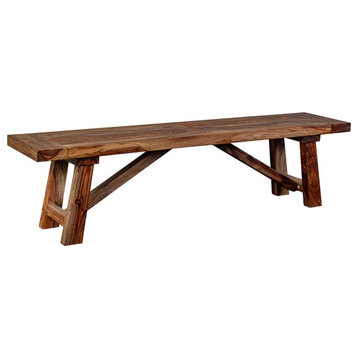 Porter Designs Kalispell Solid Sheesham Wood Bench - Harvest.