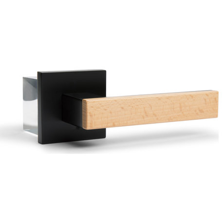 Modern Heavy Duty Designer Interior Door Lever - Summit Collection, Matte Black, Passage Left Hand