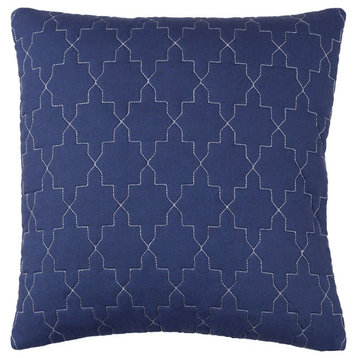 Reda by Surya Pillow Cover, Navy/Silver, 18' x 18'