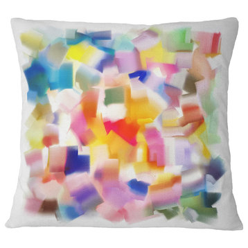 Colorful Stain Design Without Grid Abstract Throw Pillow, 18"x18"