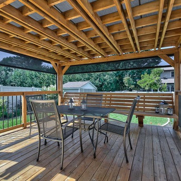 Wood Pergola with side solar shades