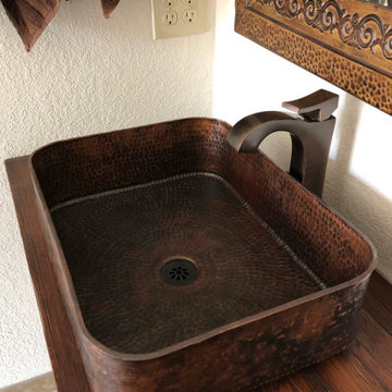 19" Rectangle Tub Hand Forged Old World Copper Vessel Sink (PVTREC19DB)