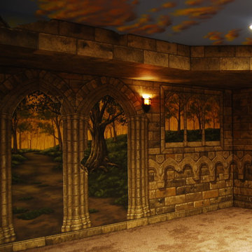 Game of Thrones Home Theater Mural by Tom Taylor of Wow Effects in Virginia.