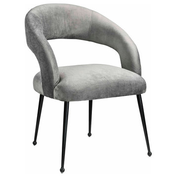 Rocco Slub Grey Dining Chair - Grey