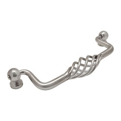 Cosmas - Cosmas 9993-128SN Satin Nickel Birdcage Cabinet Pull - Cabinet And Drawer Handle Pulls