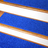 Non-Slip Carpet Stair Treads, Electric Blue Plush, Set of 15