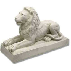 Walking Lion, Large Garden Animal Statue - Traditional - Garden