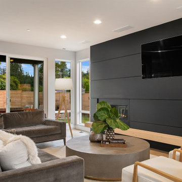 Modern Fireplace with recessed TV