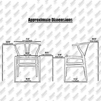 Modern Dining Chairs Solid Wood Armchairs Handmade Assembled Chair Set of 2, Natural, Armchair