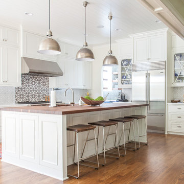 Handpainted Kitchen Backsplash with our Persian Star and Sintra tiles