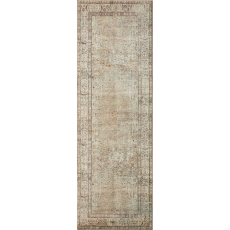 Margot Oriental Antique/Sage Area Rug, 2'6"x7'6"