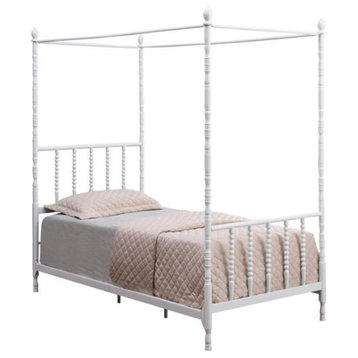 Jenny Lind Style Twin Canopy Bed, White