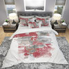 Moving in and Out of Traffic I Red Gray Duvet Cover Set, King