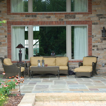 Bluestone Covered Porch with Sandstone Step