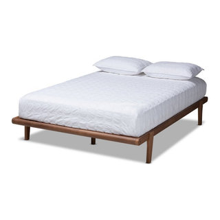 Baxton Studio Kaia Mid Century Wood Queen Platform Bed in