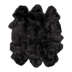 Sheepskin Wool Black Rug - Rugs