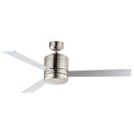 Maxim Lighting International - Tanker 52" Nickel Outdoor Nickel Fan, Satin Nickel - Clean and contemporary, the Tanker ceiling fan is damp rated so whether it is a covered outdoor living space or any room indoor this sleek fan suits the application. Ditch the fan rod and convert to a hugger. Several lengths of extension rods allow you to use this fan no matter the ceiling height.  Available in 2 different finishes: Satin Nickel, and matte Black.