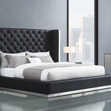 Modern Contemporary Leatherette white Bedroom Collection