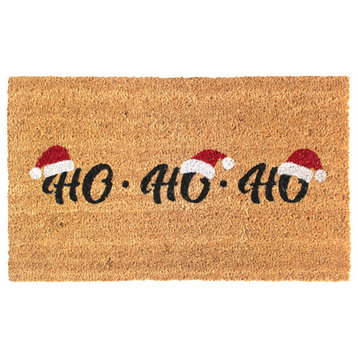 RugSmith Red Machine Tufted Ho Ho Ho Doormat, 18" x 30"