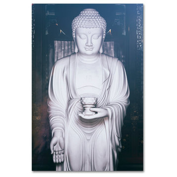Philippe Hugonnard 'White Buddha' Canvas Art, 24"x16"