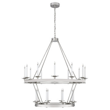 Launceton Large Two Tiered Chandelier in Polished Nickel