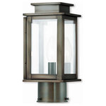 Livex Lighting - Livex Lighting 20201-29 Princeton - 10.5" One Light Outdoor Post Lantern - The Princeton collection is a fresh interpretationPrinceton 10.5" One  Vintage Pewter Clear *UL Approved: YES Energy Star Qualified: n/a ADA Certified: n/a  *Number of Lights: Lamp: 1-*Wattage:60w Candelabra Base bulb(s) *Bulb Included:No *Bulb Type:Candelabra Base *Finish Type:Vintage Pewter
