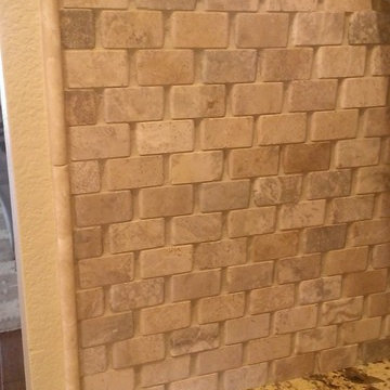 KITCHEN - Backsplash - Basket Weave Stone / No Grout