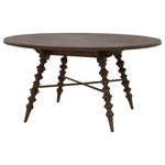 Pulaski Furniture - Revival Row Round Table - Form and function meet artistic expression with the Revival Row Round Table. The combination of the round shape, splayed legs, and intricate carving creates a table that becomes the focal point of any space. The X stretcher adds stability and contributes to a cohesive, well-designed look. Small details make a huge impact, turning this functional piece of furniture into a visual statement.