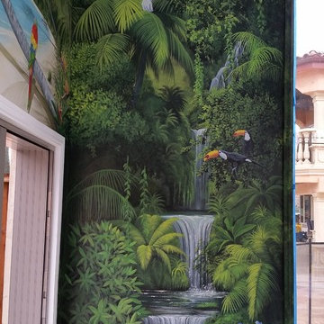 Indoor Pool Murals. Ceiling and Walls (working in)