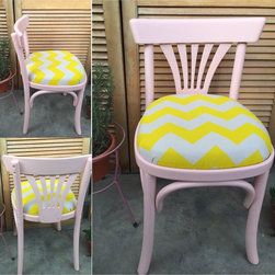 Miss Dainty Chevron Petite Chair in Blush - Living Room Chairs