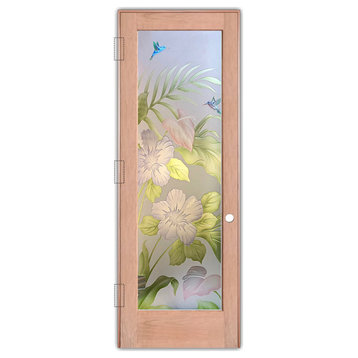 Interior Prehung Door or Interior Slab Door - Hibiscus Anthurium - Cherry -...
