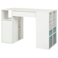 South Shore Crea Counter-Height Craft Table With Storage, Pure White