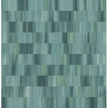 Flicker Teal Horizontal Textured Stripe Wallpaper  Sample
