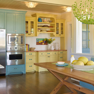75 Beautiful Yellow Kitchen With Stainless Steel Appliances