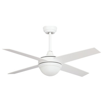 CARRO 48'' Indoor Ceiling Fan with Light and Wall Control for Home, White