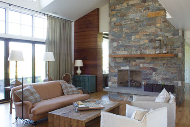 Example of a cottage living room design in Jackson