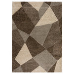 Addison Rugs - Pasco APA31 Brown 5'1" x 7'5" Rug - Set the stage with the Pasco collection, where modern-day designs seamlessly blend with a balanced mix of warm and cool colors. Every rug, exquisitely hand-carved, unveils detailed patterns, lending depth and charm. Bask in the luxury of the plush, heavy pile. Using 100% polypropylene and meticulously crafted in Egypt, longevity is assured. The Pasco collection encapsulates style and premium quality.
