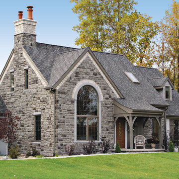 Traditional Exteriors Featuring Stone