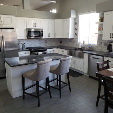 Shaker White Kitchen with Granite Countertops