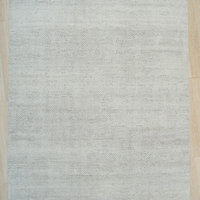 Ivory Contemporary Geometric Transitional High-Low Area Rug ...
