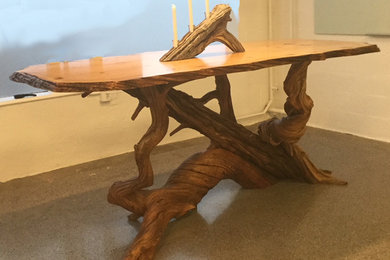 Mountain style dining room photo in Denver