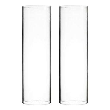 Glass Chimney Shade Hurricane Candle Holder Tube Taper, 4"x14", Set of 16