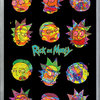Rick and Morty Vaporwave Poster, Silver Framed Version