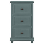 StyleCraft - Aged Seafoam Three Drawer Side Table 13"Wx30"H16"D - The Aged Seafoam Drawer Side Table by StyleCraft features a three-drawer design to make its thin profile and understated design sing. This modern look draws influence from vintage styling to lend a soft, welcoming look to a variety of spaces in the home. With its rich character and understated style, it's a marvelous accent piece for the contemporary minimalist home.