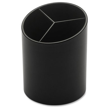 Business Source 3-Compartment Pencil Cup, 3 X 3 X 4.1, Plastic, 1 Each
