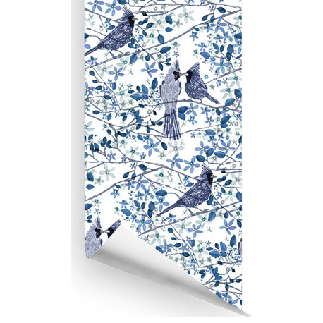 Cardinal's Embrace Wallcovering, Indigo, Roll, Peel and Stick