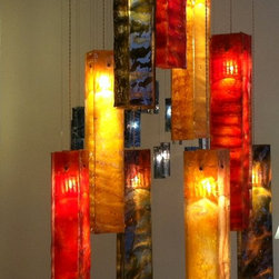 EXOTIC CANDLES  | MODERN MULTI COLOR CHANDELIER | by GALILEE LIGHTING - Chandeliers