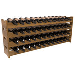 Wine Racks America - 48-Bottle Scalloped Wine Rack, Redwood, Oak + Satin - Stack four cases of wine in a decorative 48 bottle rack using pressure-fit joints for easy assembly. This rack requires no hardware, no tools, and is ready to use as soon as it arrives. Makes for a perfect gift and stores wine on any flat surface.