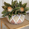 Round Geometric Ceramic Floral Urn Container 14" Diameter Garden Flower Pot